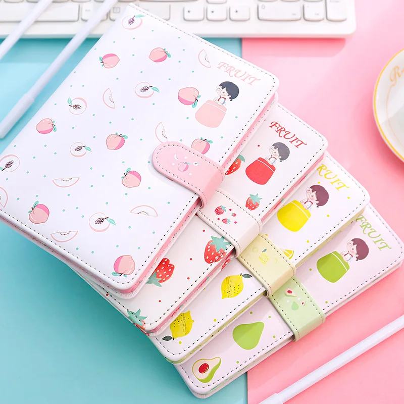 

1Pcs Creative Hardcover Fruit Notepad Sticky Notes Kawaii Stationery Diary Notebook and Pen Office School Supplies
