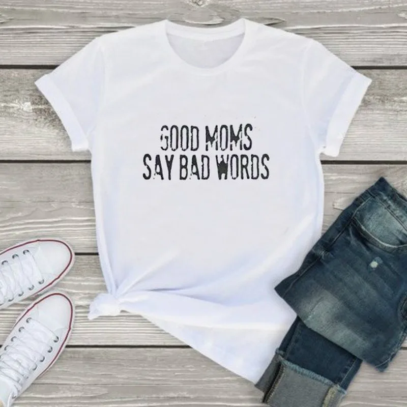 

Футболка женская Свободная с принтом буквы, с коротким рукавом и круглым вырезом