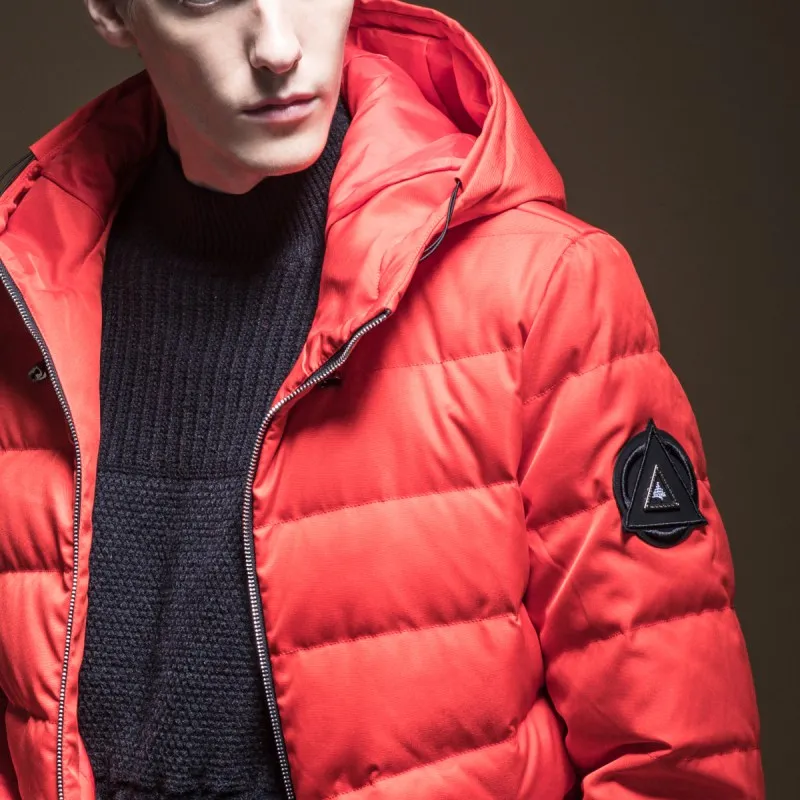 Pinli зимняя куртка с капюшоном для мужчин белая однотонная модная повседневная