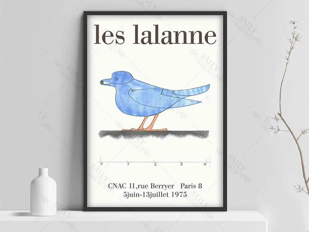 

Les Lalanne Bird Canvas Painting Abstract Lalanne Exhibition Poster Blue Bird Animals Poster Artwork Wall Picture for Home Decor