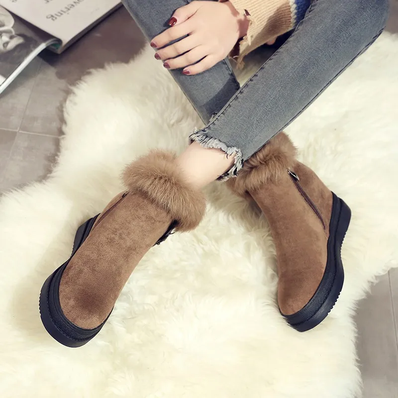 Женские зимние ботинки коллекция 2019 года женские Теплые ботильоны из флока и