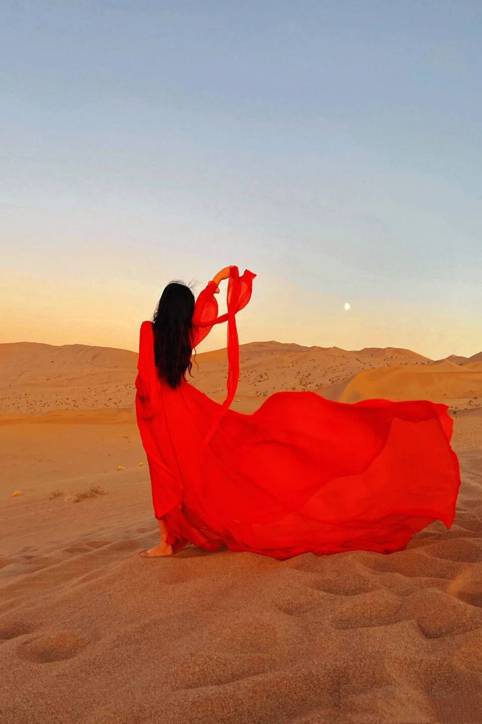 

Beach skirt super fairy seaside vacation skirt desert photo big red tail long skirt elegant