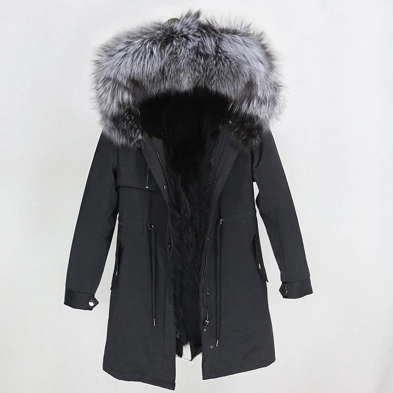 OFTBUY, водонепроницаемая парка, пальто из натурального меха, зимняя куртка для женщин, натуральный мех енота, меховой воротник, Лисий мех, подкладка, теплая Толстая Уличная верхняя одежда