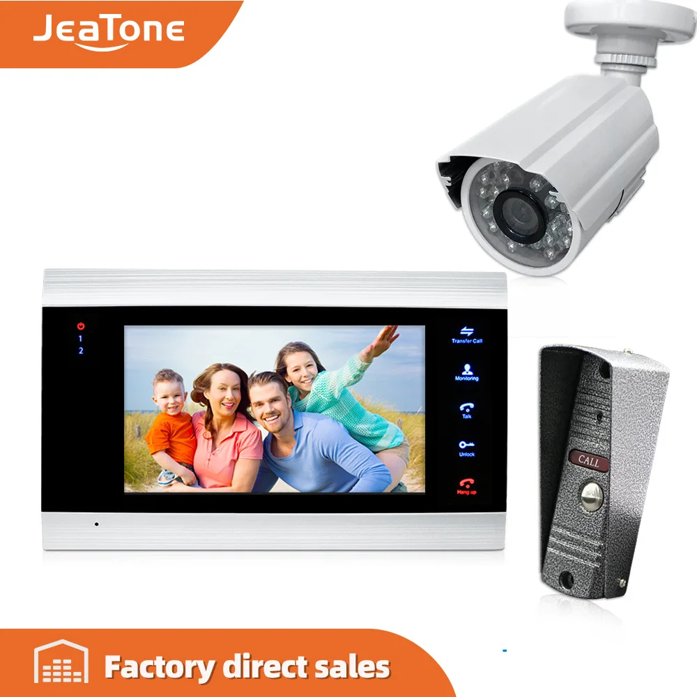 JeaTone 4 проводной видеодомофон дверной звонок домашняя система безопасности