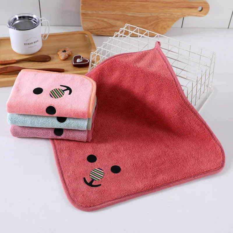 35*35 см Новое Коралловое флисовое подвесное полотенце домашнее кухонное для мытья