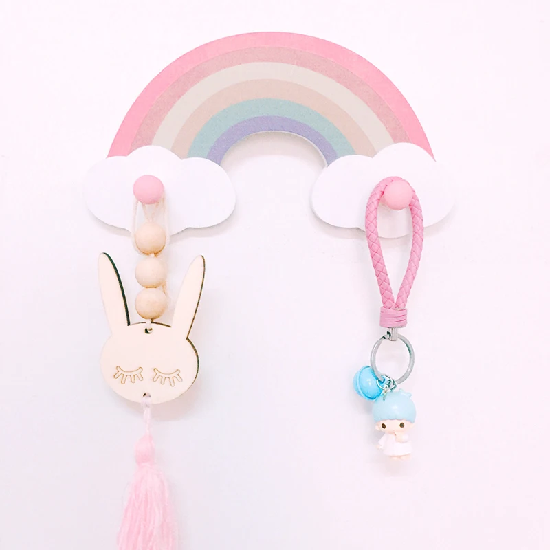 Настенные крючки для вешалок в скандинавском стиле с радужным дизайном облаков