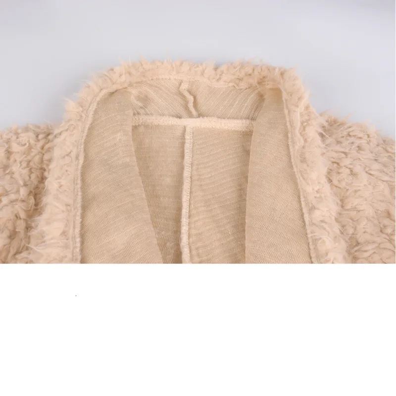 

Winter Irregular Loose Thick Warm Wool Blend Coat Women Fleece Outwear Solid Color Long Cardigan Abrigo Mujer Rz*