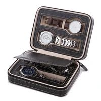 new arrival 24grids leather watch box luxury zipper style for travelling storage jewelry watch collector cases organizer box