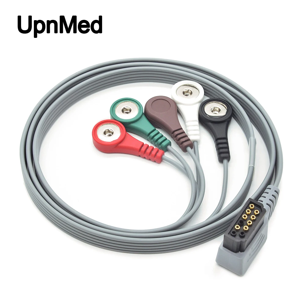 Совместим с HP Digitrak-Plus 3100 Holter 5 проводов Snap AHA | Красота и здоровье