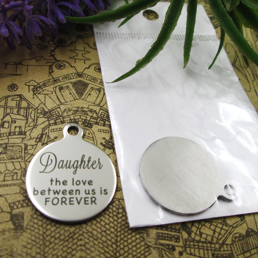 10 шт. &quotдочь любовь между нами навсегда&quot Нержавеющая сталь Подвески 5 видов