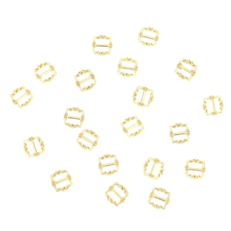 

20 Pcs DIY Ultra-small Tri-glide Belt Buckles Doll Bag Buckle Dolls Mini Button Shoes Clothes Accessories 6*6mm