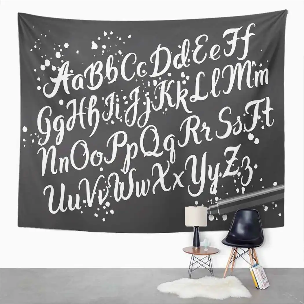 

Cool Tapestry Brush Pen Script Tapestry For Bedroom Room Decor Wall Hanging Wall Art Tapestry Picnic Mat Beach Towel Bed Cover
