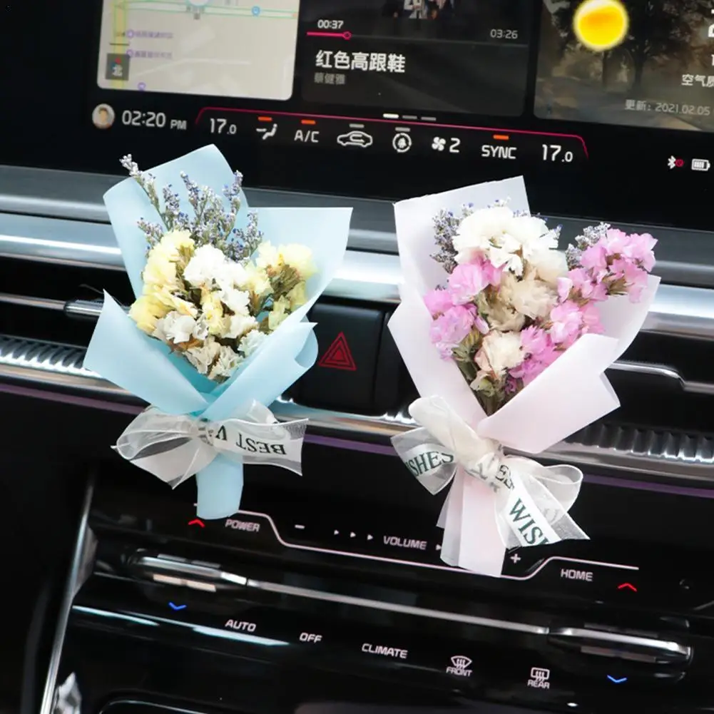 

Car Air Freshener Aromatherapy Gypsophila Bouquet Car Vent Perfume Clip Decor Ornament Dry Flower Gypsophila