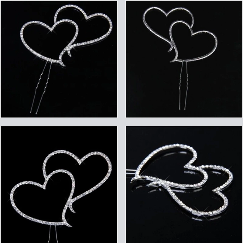 Новый Торт фигурки жениха и невесты Романтические Кристальные Стразы Серебряные