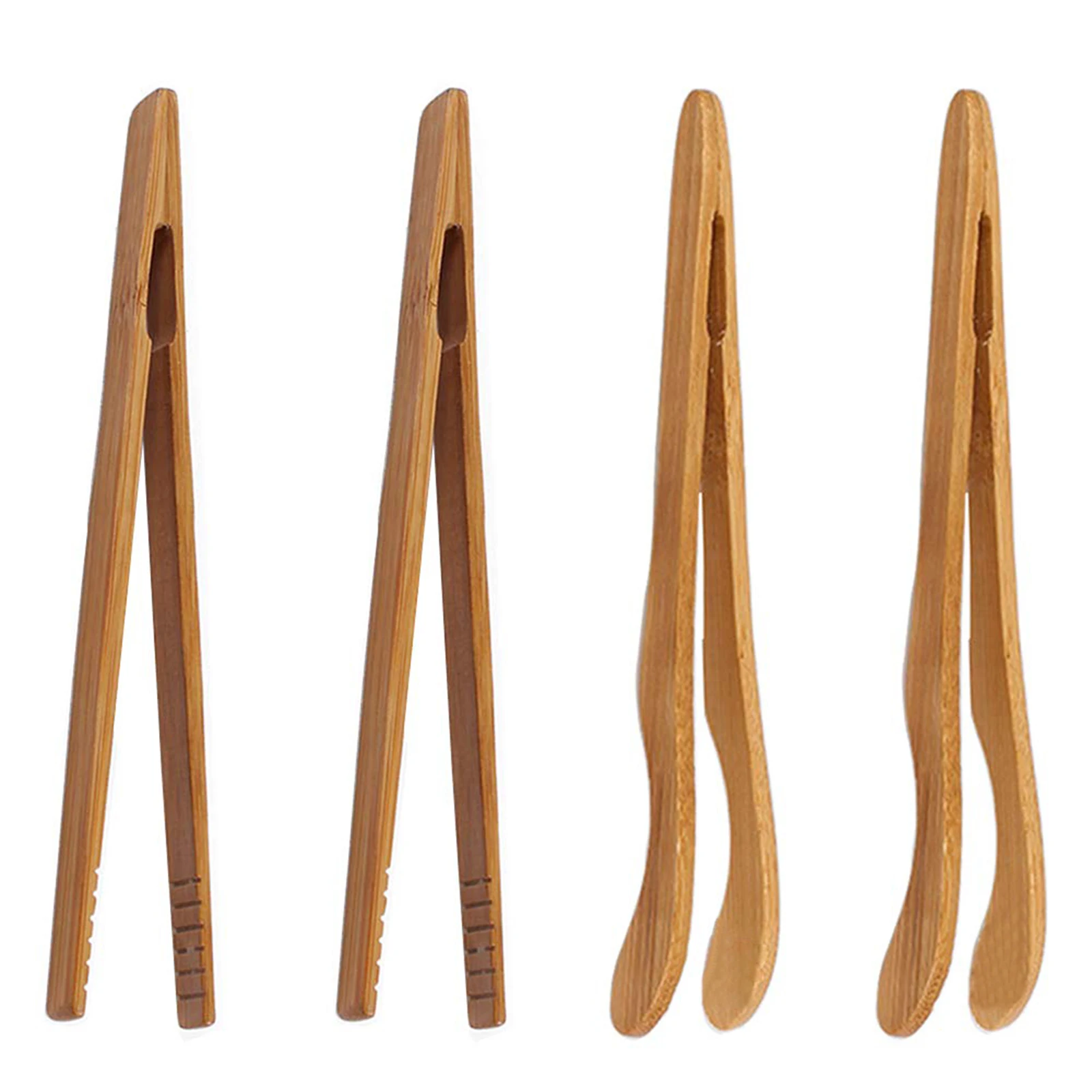 

4pcs/set Food Pliers Kitchen Tongs Tea Bread Barbecue Supplies Fry Heat-Resistant Cup Chinese Style Bamboo Steak Clips