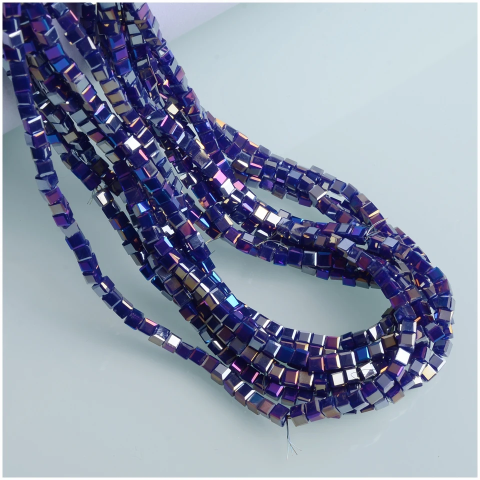 Китайская Фабрика бусин AB цветные 3 мм кубические бусины DIY ювелирные стеклянные