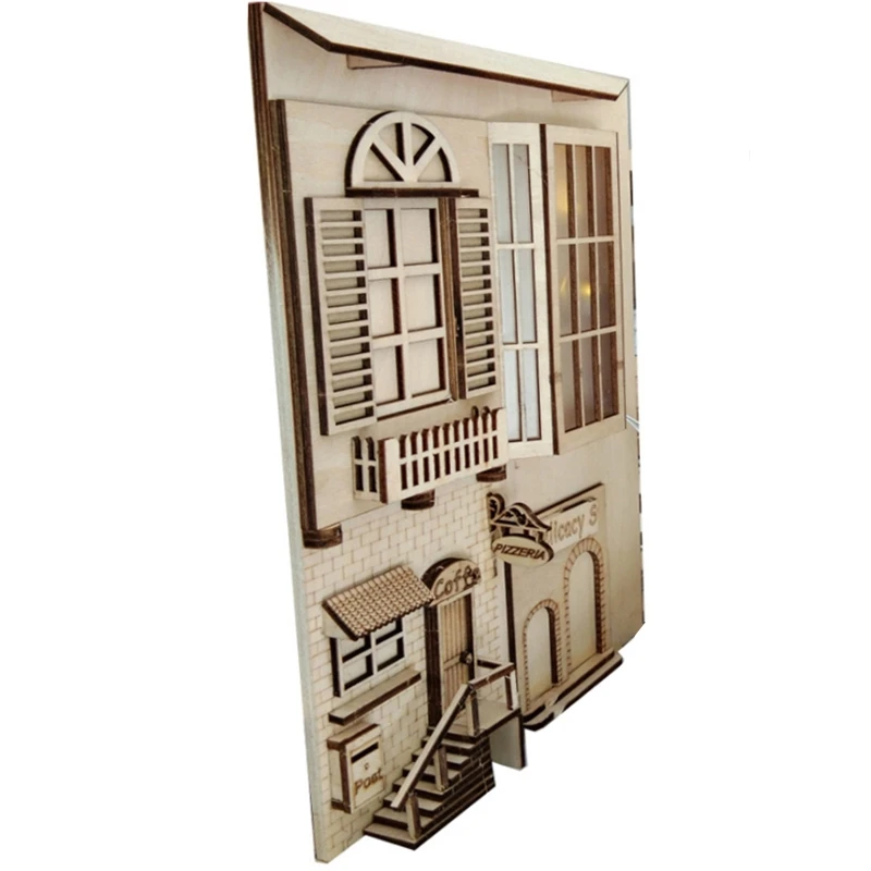 BESTDIY KIY Diagon Alley Wooden Book Nooks Art Bookends в европейском городе съемные украшения для книг