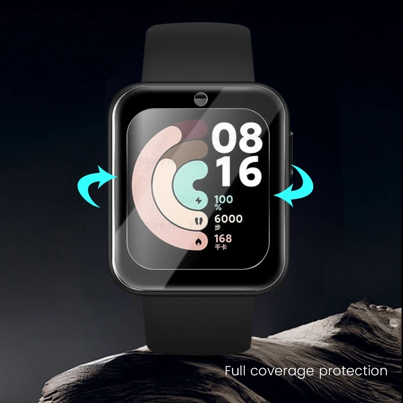 1 2 3 pcs 9d fiber protective glass for xiaomi mi watch lite smartwatch lcd screen protector films cover redmi watch accessories free global shipping