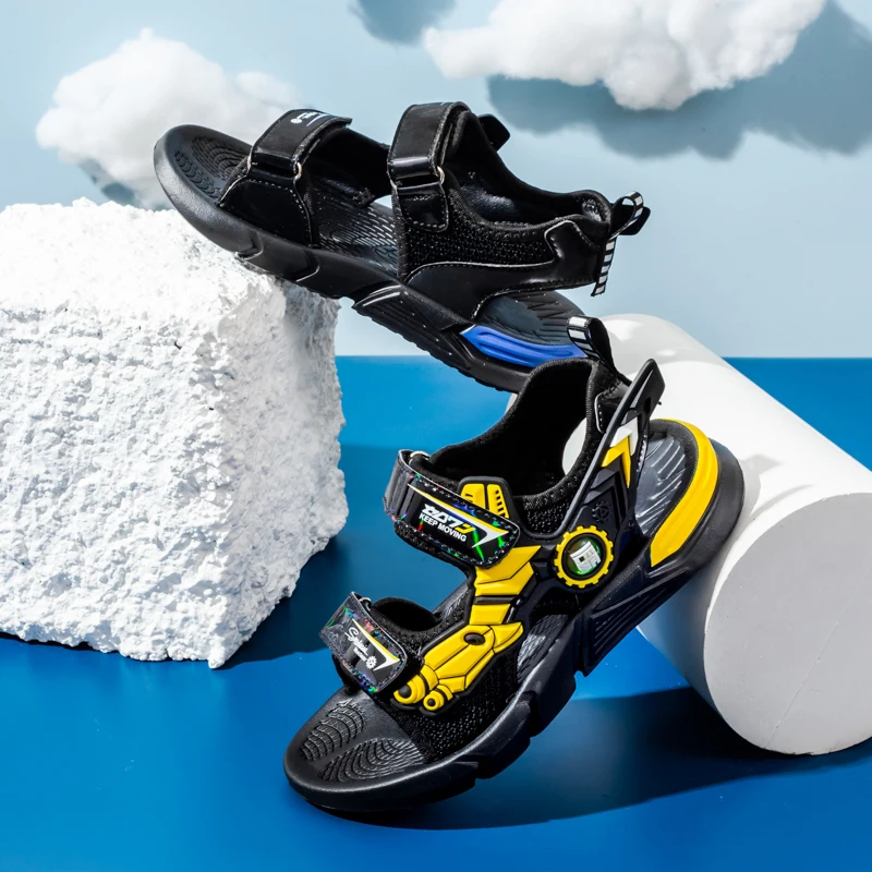 

Kids Sandals High Quality PU Summer Sandal Boys Cool Design Shoes Non-slip Soft Bottom Children's Sandals of 4-12Year