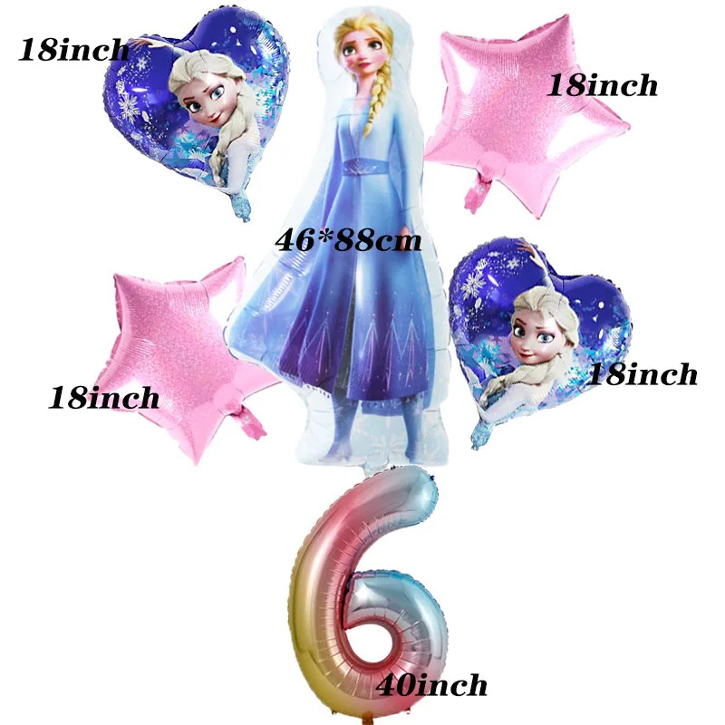 

6Pcs/set Disney Frozen princess elsa Party Balloon Birthday Party Decoration Kid Frozen Party Wedding Balloon Globos Kids Gifts