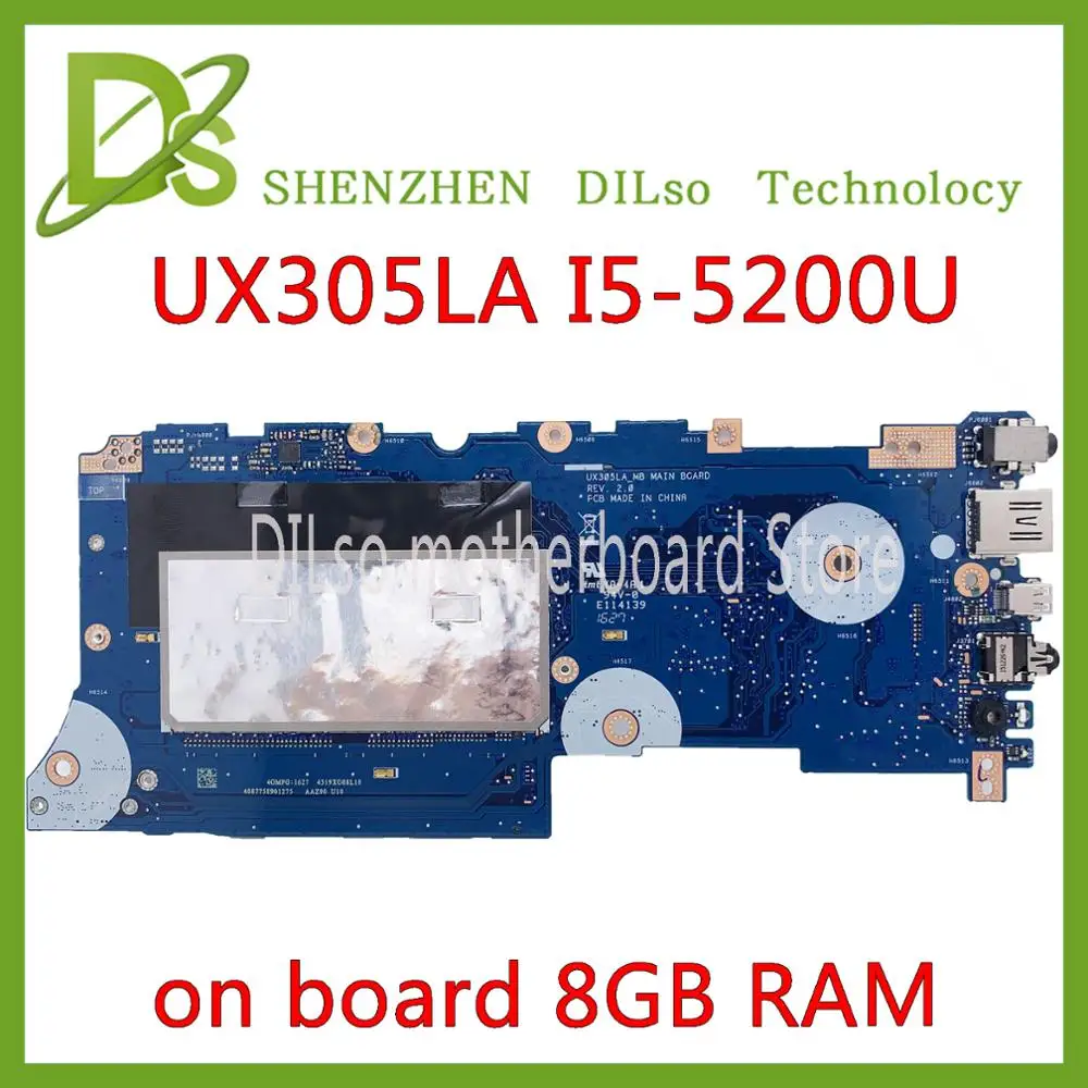 KEFU UX305LA для ASUS UX305 UX305L материнская плата ноутбука I5 5200U на плате 8 Гб RAM работает 100%