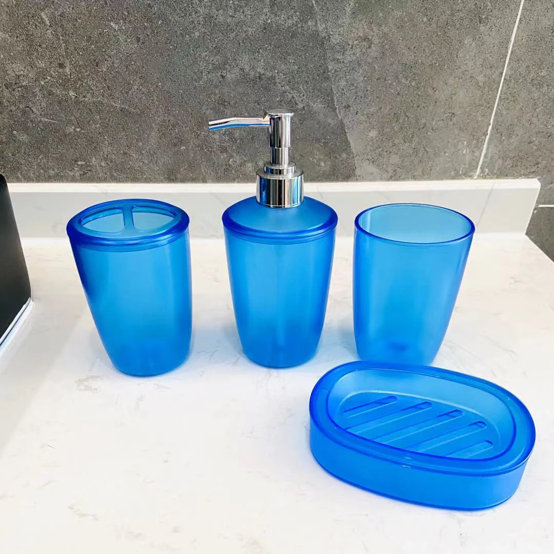 4pcsset plastic bathroom accessories lotion dispenser toothbrush holder soap box set for home decoration gift free global shipping