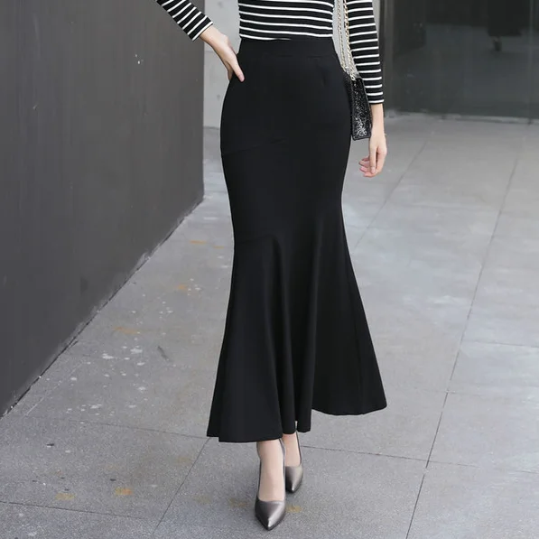 Женская длинная юбка труба длиной до щиколотки большие размеры 4XL 5XL эластичная