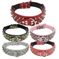 spiked studded small large dog collar rivet accessory hond neck strap for puppy necklace leather pu pitbull bulldog pet supplies