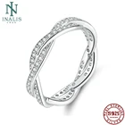 Женское кольцо с фианитом INALIS, обручальное кольцо из стерлингового серебра 925 пробы с кубическим цирконием, известный бренд