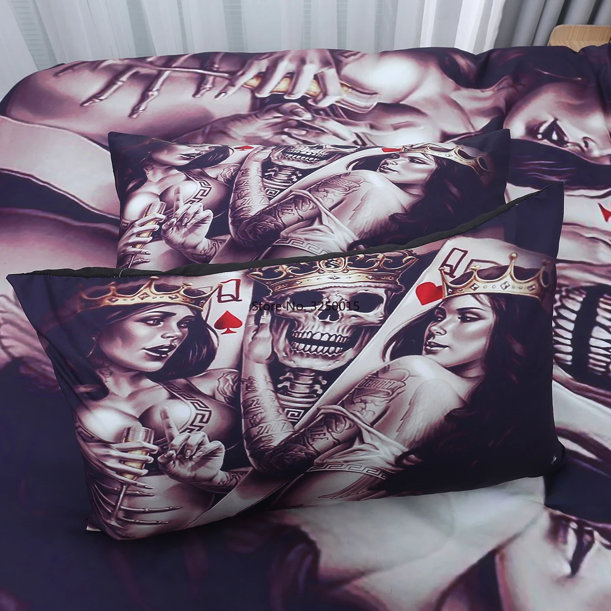 Постельное белье для взрослых с 3d-изображением черепа покера красота роскошные