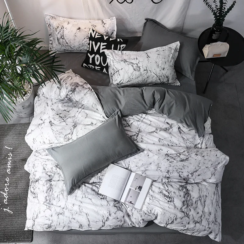 

3pcs brushed luxury black bedding set, pillowcase, pure cotton, polyester, double, large, duvet cover, modern bird pattern
