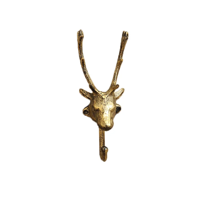 

Nordic Ironwork Deer Head Metal Hook Clothing Shop Clothing Single Wall Hanger Cast Iron Antlers Decorative Hanging