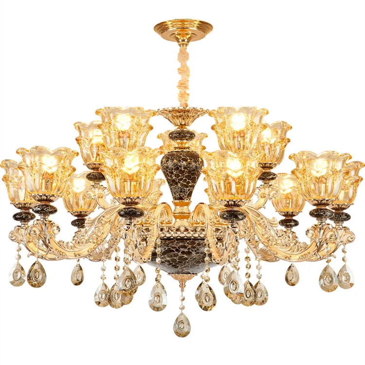 Роскошная керамическая хрустальная люстра в европейском стиле для гостиной