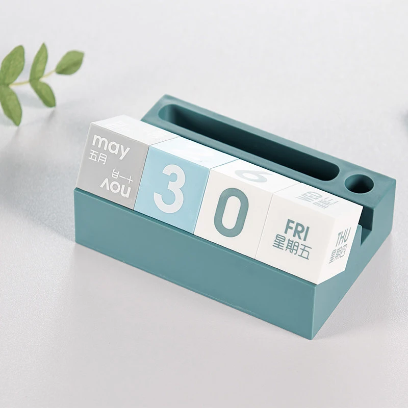 

Perpetual Calendar Office Desktop Phone Holder Pen Holder Decoration School Office Supplies Stationery