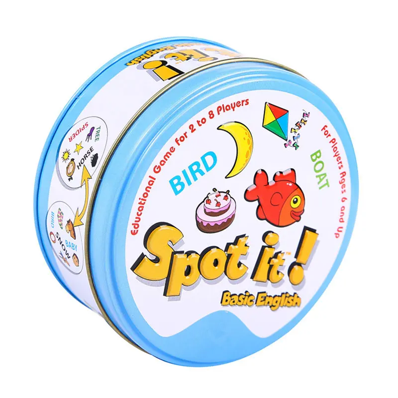 

Spot It Toy Iron Box Sport Fun Family Hip Kids Board Game Gift Holidays Entertainment Card