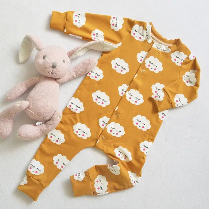 Комбинезон для новорожденных Pudcoco хлопковый комбинезон с облачным принтом +