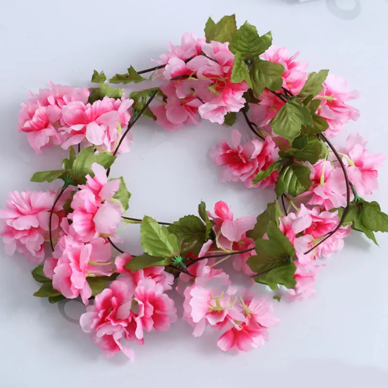 230 см Шелковая Сакура вишневого цвета свадебное украшение арки домашний декор