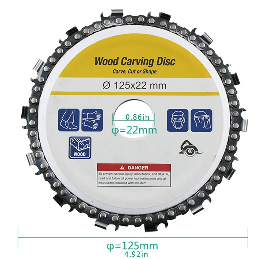 

5 inch Woodworking Cutting Blade Wood Slotted Saw Blade Angle Grinder Carbide Wood Carving Disk Grinder Disc Chain