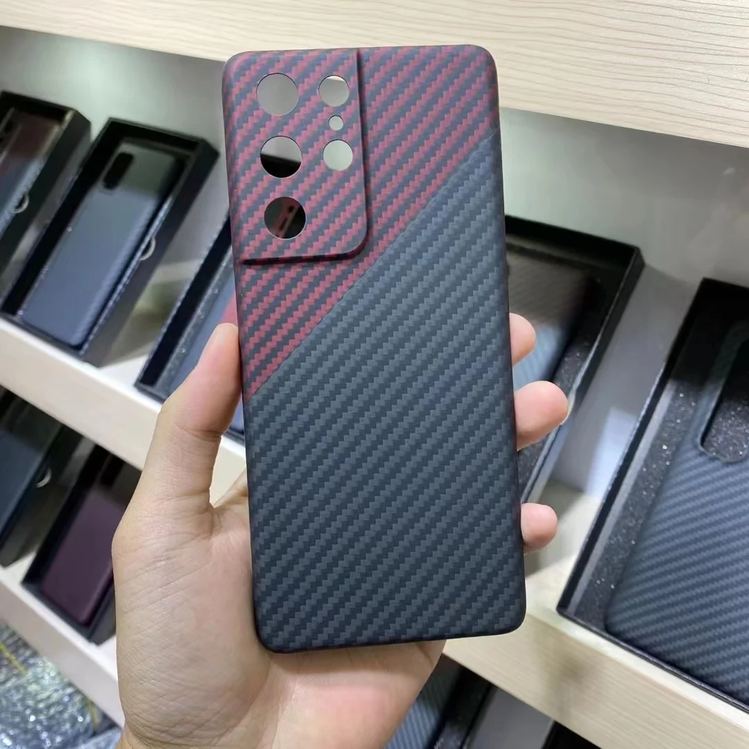 Real Carbon Fiber Case For Samsung Galaxy S21 Ultra Ultra-Thin Aramid Fiber Protective Phone Case Cover for Samsung S21 Ultra