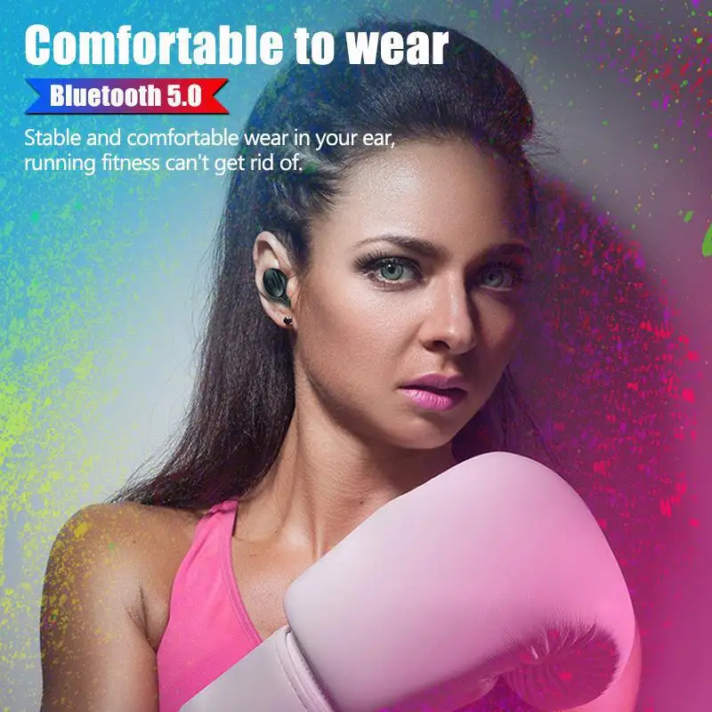 

True Wireless Headphones In-Ear Earbuds Waterproof Mini Headsets HiFI Stereo Sports Earpiece