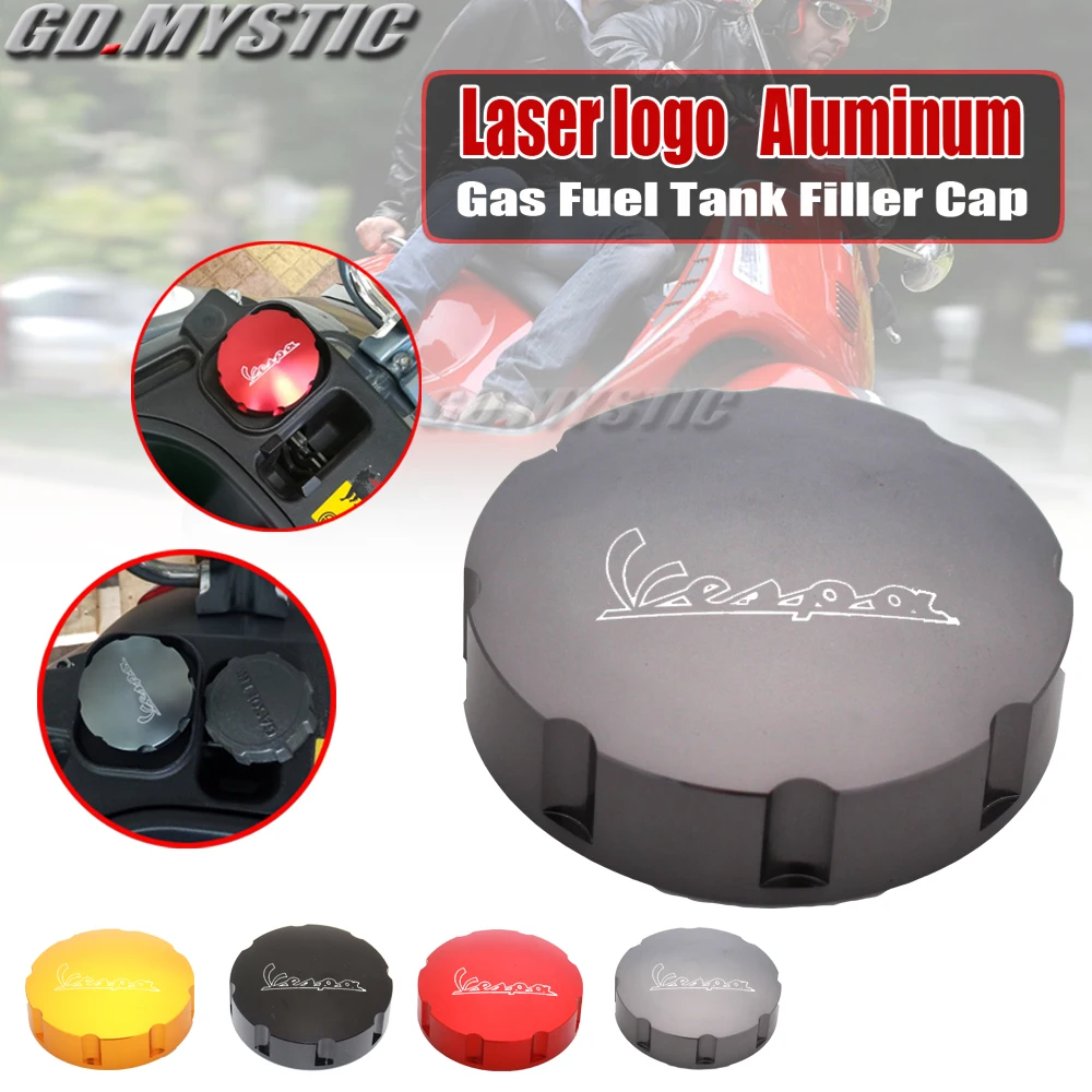

Parts Gas Fuel Tank Filler Cap for VESPA GTS GTV LX Primavera Sprint Motorcycle with Logo Aluminum Accessories Cap Oil Cup