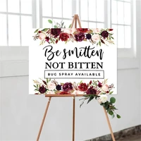 decals be smitten not bitten bug spray quotes wooden wedding party sign mural removable vinyl stickers decoration hy2224