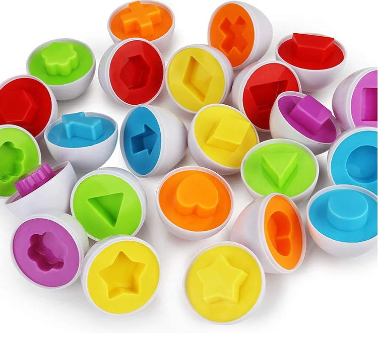 12 шт. Интеллектуальные яйца-головоломки Монтессори для обучения математике детей.