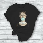 Одри Хепберн Майкл моэбиус Футболка женская роскошная мужская футболка женские летние короткие топы для девочек хипстерские футболки
