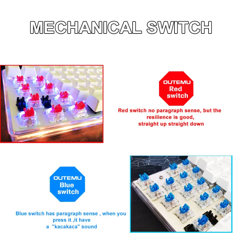 Motospeed K87S Gaming Mechanical Keyboard USB Wired 87 keys with RGB Backlight RedBlue Switch for PC Computer Gamer