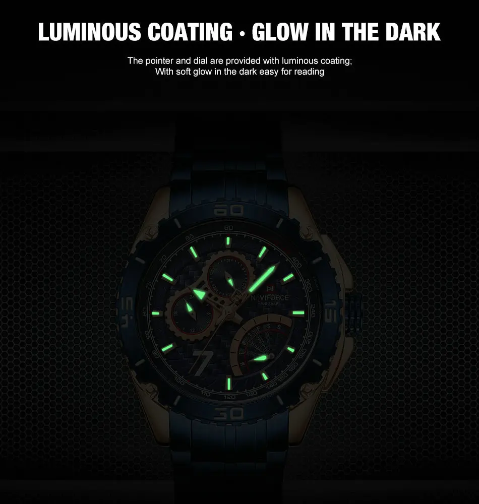 

NAVIFORCE Casual Watch Men Sport Mens Watches Top Brand Luxury Quartz Wristwatch Army Male Clock Waterproof Relogio Masculino