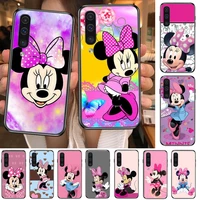 pink disney mouse minnie phone cover hull for samsung galaxy s 8 9 10 20 21 s30 plus edge e s20fe 5g lite ultra black soft