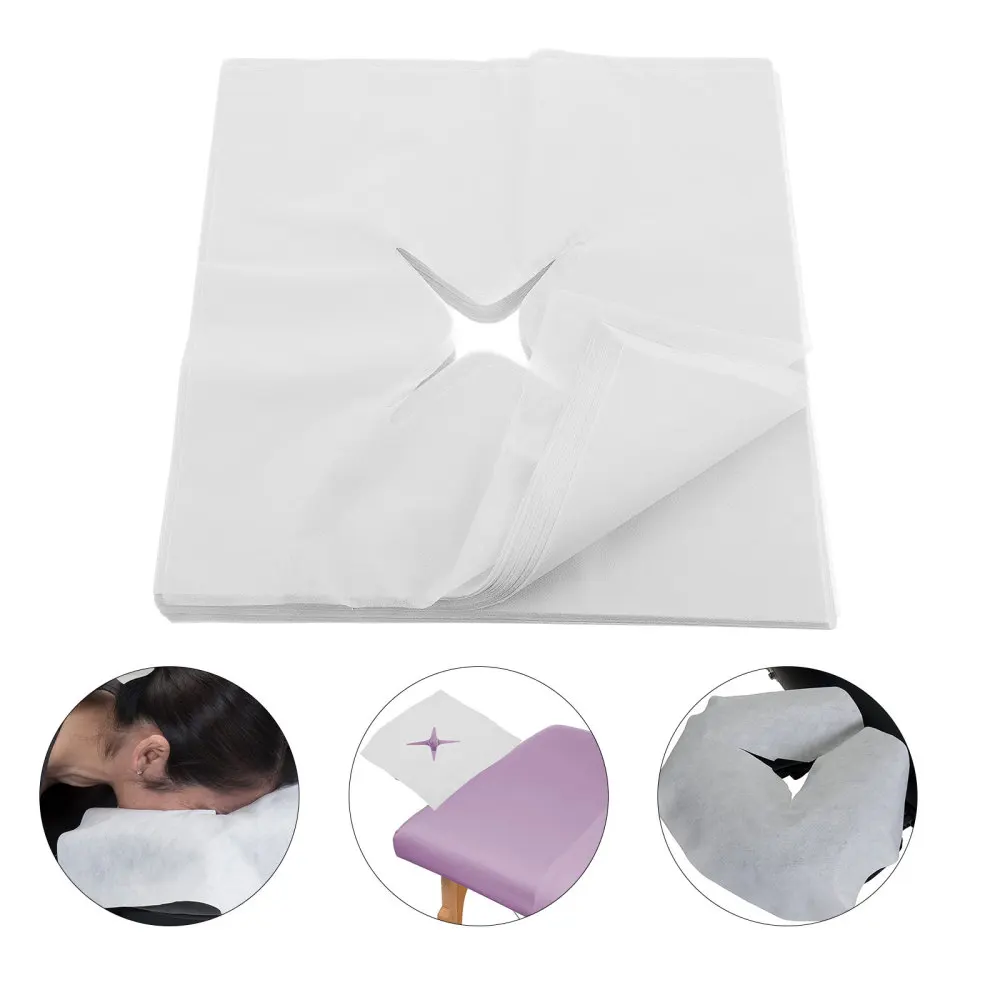 

100pcs Disposable Face Hollow Pads Practical Beauty Rest Cradle Covers