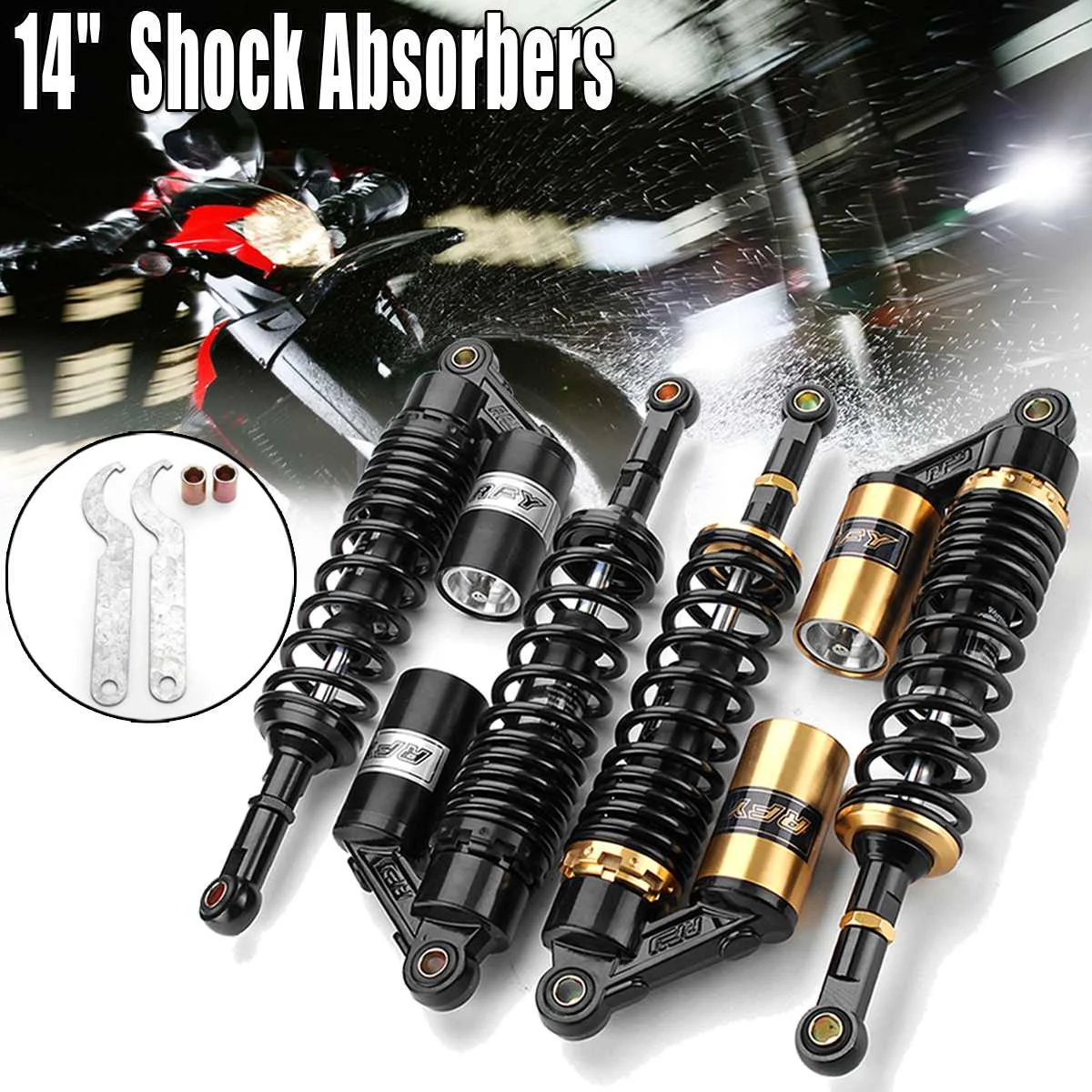 

280mm 310/320mm 340mm 360mm 380mm 400mm 440mm Motorcycle Air Shock Absorber Rear Suspension ATV Quad Scooter Dirt Bike Motor D30