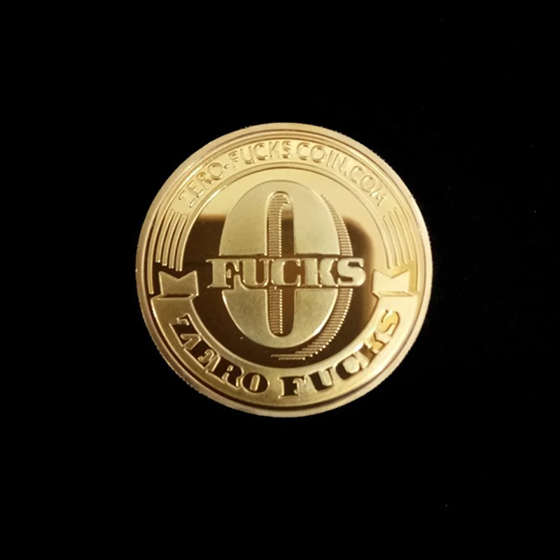 

1pc ZERO FUCKS Letters Commemorative Coin Non Currency Arts Gifts Souvenir Lucky Coin Home Decoration Collection